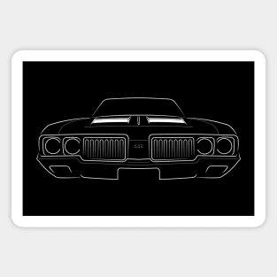 1970 Oldsmobile 442 - front stencil, white Magnet